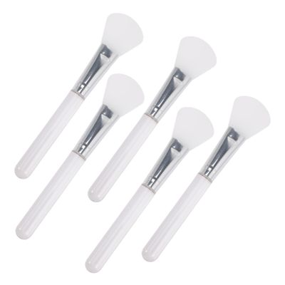 PACKOVE 5Pcs Silicone Face Mask Brush Applicator Transparent Handle Lightweight Easy to Clean for Mud Masks Skincare for Daily Professional Use
