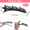 12PCS Sparkling Crystal Stone Braided Hair Clips for Women and Girls, Braided Hair Clip Rhinestone Four-Leaf Duckbill Clips for Styling Decorative Rhinestone Hairstyle Accessories view 2