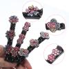 12PCS Sparkling Crystal Stone Braided Hair Clips for Women and Girls, Braided Hair Clip Rhinestone Four-Leaf Duckbill Clips for Styling Decorative Rhinestone Hairstyle Accessories view 3