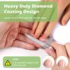 2 PCS Diamond Emery Board Double Sided Metal Nail File Stainless Steel Finger Nail Buffer Manicure Pedicure Tool Precision Fingernail File Natural Fingernail for Salon Home Travel Women Men view 4