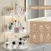 Cozary 3 Layer Makeup Organizer Makeup Storage Cosmetic Organizer Beauty Care Organisers Bathroom Storage for Kitchen Dressing Table Bedroom Transparent view 2