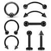 8 PCS Nose Ring Eyebrow Lip Studs Earrings Surgical Steel Body Piercing Set-Black view 1