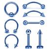 8 PCS Nose Ring Eyebrow Lip Studs Earrings Surgical Steel Body Piercing Set-Black view 2