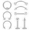 8 PCS Nose Ring Eyebrow Lip Studs Earrings Surgical Steel Body Piercing Set-Black view 3