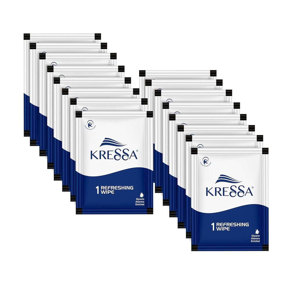 Kresa Refreshing and Cleansing Wet Wipes | PH Balanced | 1 X 50 pouch (50), Multicolour