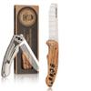 1PC Small Folding Pocket Beard & Mustache & Hair Styling Comb for Men - Metal Tactical Grooming Tool with Wooden Handle, with 180 Rotatable for Outdoor Travel & Home Use - Length 6.57inch view 1