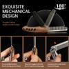 1PC Small Folding Pocket Beard & Mustache & Hair Styling Comb for Men - Metal Tactical Grooming Tool with Wooden Handle, with 180 Rotatable for Outdoor Travel & Home Use - Length 6.57inch view 4