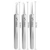 3 Pcs Silver Professional Blackhead Tweezer,Extractor Acne Removal, Professional Facial Blackhead Remover Tweezers Precision Extractor Acne Removal Kit Pimple Popper Tool view 3