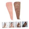 CALLARON 2pcs Hair Drying Towel Women Reusable Shower Cap Fast Drying Hair Cap Pink Towel for Boys and Girls Adults view 3