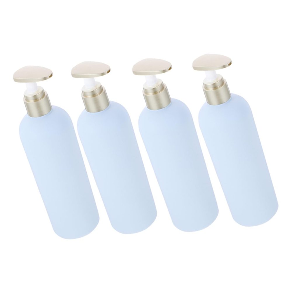 Beaupretty 4pcs Refillable Pump Lotion Shampoo Bottles 400ml Empty Press Pump Containers for Travel Leak-Proof Toiletry Dispenser Set