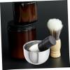 Holibanna Stainless Steel Shaving Bowl Brush Large Round Shaving Cup for Men Portable for Easy Lathering for Home Use and Travel view 3
