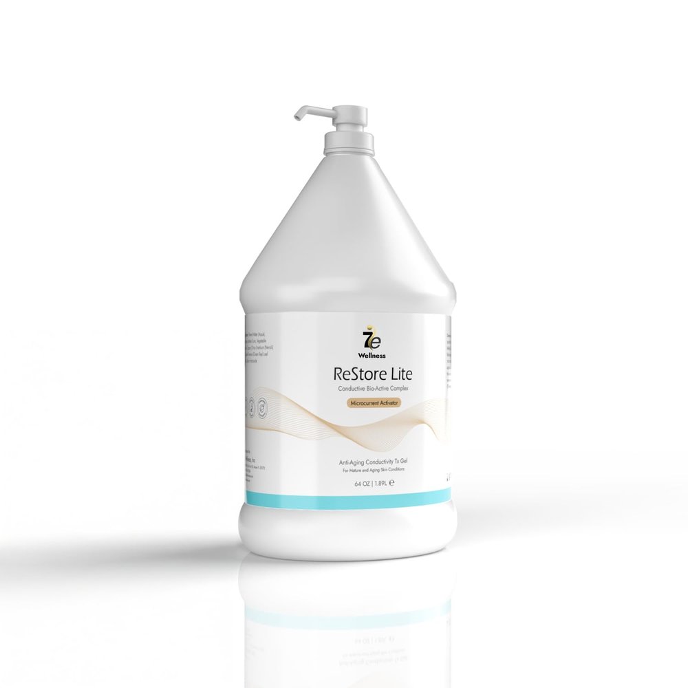 7eWellness Myolift Restore Lite Gel 64oz - Conductive Gel for Beauty & Skincare, Microcurrent, Face Mask Brush - 64oz / 2L