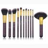 11 Pieces Of Dot Black Wooden Handle Makeup Brush Set Foundation Brush Beauty Makeup Tools view 1