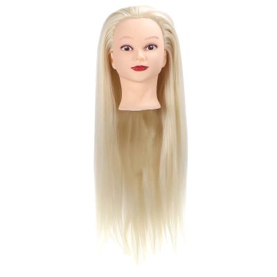 Specialized Mannequin Head for Hairdresser Training | High - Temp Fiber Hair Styling Head | Cosmetology Practice Doll for Cutting/Braiding (Beige)