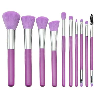 10 Wooden Handle Makeup Brush Set, Eyebrow Brush, Eyelash Brush, Eye Brush, Powder Powder Brush(D)