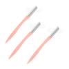 NIYANGLE 3Pcs Pink Eyebrow Razors Stainless Steel Eyebrow Trimming Tools for Women Precision Shaver Plastic Handle for Facial Hair Removal and Shaping view 1