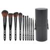 10 Pieces Of Porous Makeup Brush Set, Black Barreled Eye Makeup Tools view 1
