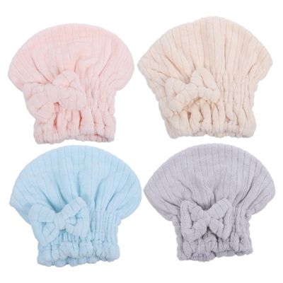 Beaupretty 4pcs Thick Soft Hair Microfiber Towel Wrap for Women Quick Drying Hair Dry Hat