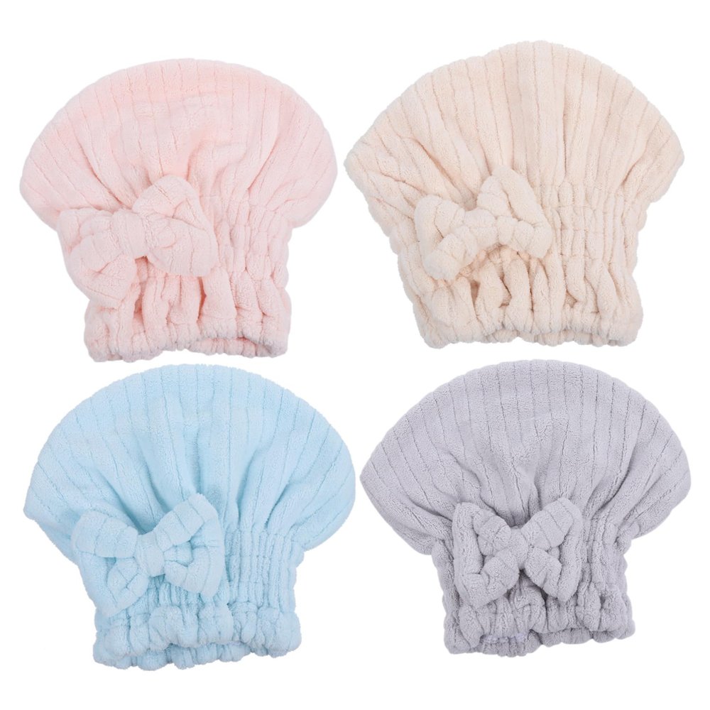 Beaupretty 4pcs Thick Soft Hair Microfiber Towel Wrap for Women Quick Drying Hair Dry Hat