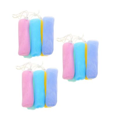 BAZEITFLOW 15Pcs Soap Mesh Foaming Net Soap Saver Pouch for Exfoliating and Storing Bar Soap Random Colors Bath Tool for Shower Enjoyment