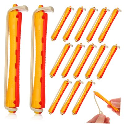 EPIGEIST 24Pcs Hollow Hair Perm Rods with Elastic Rubber Bands for Women Dual Color Styling Tools for Cold Perming and Hairdressing for Salon and Home Use