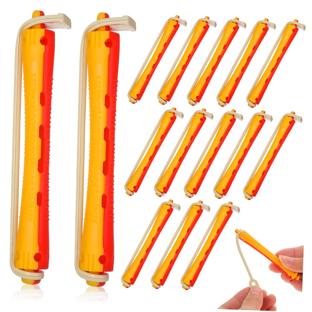 EPIGEIST 24Pcs Hollow Hair Perm Rods with Elastic Rubber Bands for Women Dual Color Styling Tools for Cold Perming and Hairdressing for Salon and Home Use