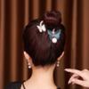 CTIRCHIU 2Pcs Rhinestone Butterfly Hair Bun Holders for Women Adjustable Ponytail Cuffs Embroidery for Elegant Updos and Casual Styles view 2