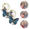 CTIRCHIU 2Pcs Rhinestone Butterfly Hair Bun Holders for Women Adjustable Ponytail Cuffs Embroidery for Elegant Updos and Casual Styles view 3