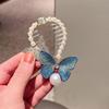 CTIRCHIU 2Pcs Rhinestone Butterfly Hair Bun Holders for Women Adjustable Ponytail Cuffs Embroidery for Elegant Updos and Casual Styles view 4