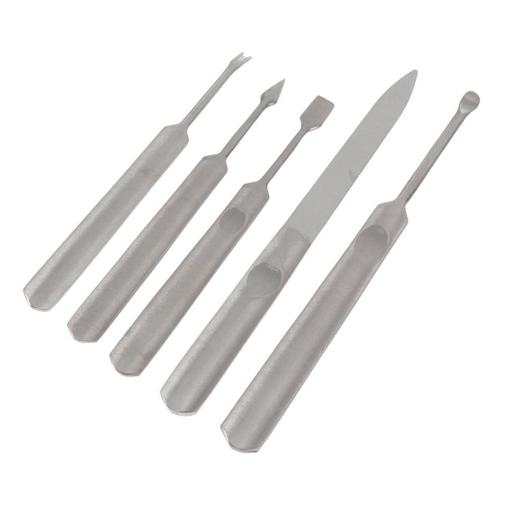 BATHVEVE 5Pcs Dead Skin Forks Kit Professional Cuticle Trimmer for Nail Art and Pedicure Tools Durable Finger Care Accessories for Salon Home Use Silver