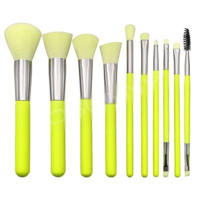 10 Wooden Handle Makeup Brush Set, Eyebrow Brush, Eyelash Brush, Eye Brush, Powder Powder Brush(E)
