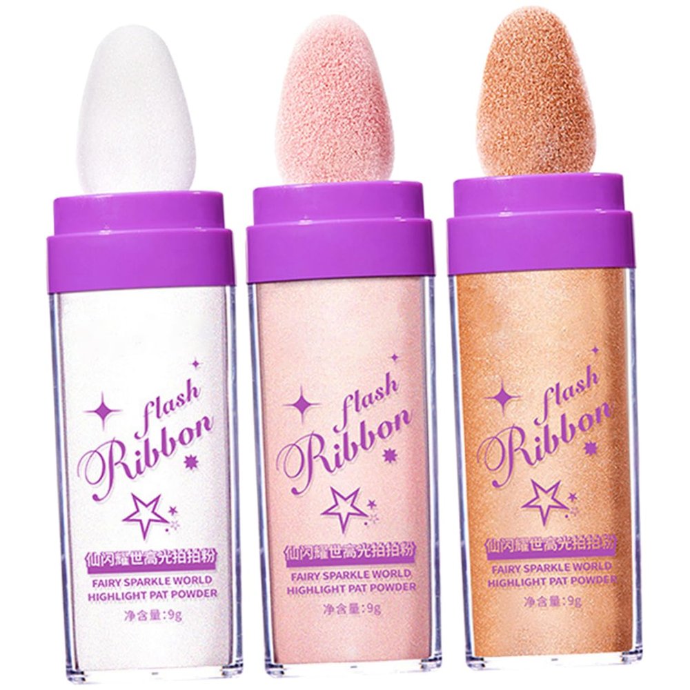Beaupretty 3pcs Edible Luster Highlighting Powder for Body Glitter Face Makeup Hair Arm Styling
