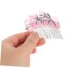 Beaupretty Natural Crystal Bridal Hair Comb with Teeth Clamp DIY Decorative Hairpiece for Weddings Brides Bridesmaids Flower Durable Wire Energy Infused Crystals view 4