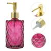 DECOMELODY Refillable Glass Soap Dispenser Set 400ml Press Pump Bottles for Shampoo and Hand Soap Sturdy Bathroom and Kitchen Accessories view 3