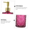 DECOMELODY Refillable Glass Soap Dispenser Set 400ml Press Pump Bottles for Shampoo and Hand Soap Sturdy Bathroom and Kitchen Accessories view 4