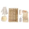 ARTSEWPLY 6-Piece Travel Portable Bath Set Wooden Handle Exfoliating Body Scrubber Foot Stone and Scrubbing Gloves for Women for Shower and Bathing Accessories view 1