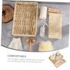 ARTSEWPLY 6-Piece Travel Portable Bath Set Wooden Handle Exfoliating Body Scrubber Foot Stone and Scrubbing Gloves for Women for Shower and Bathing Accessories view 4