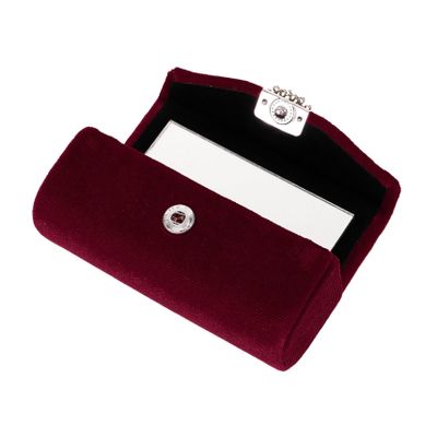 DEARMAMY Vintage Velvet Lipstick Case with Mirror Portable Lipstick Holder for Purse Travel Makeup Organizer for Women for Cosmetics