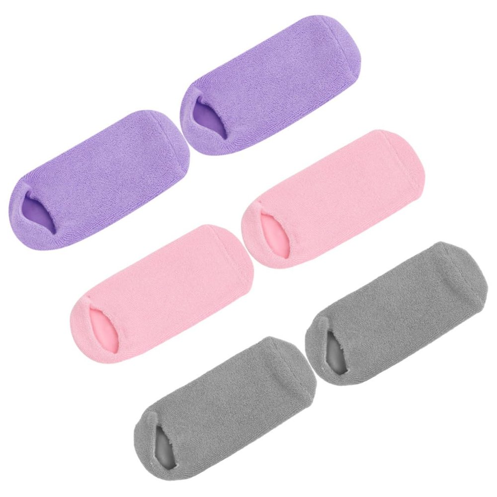 BESTYASH 3Pairs Moisturizing Foot Care Socks Slip Spa Gel Socks for Cracked Heels Soft Elastic for Home Foot Treatment