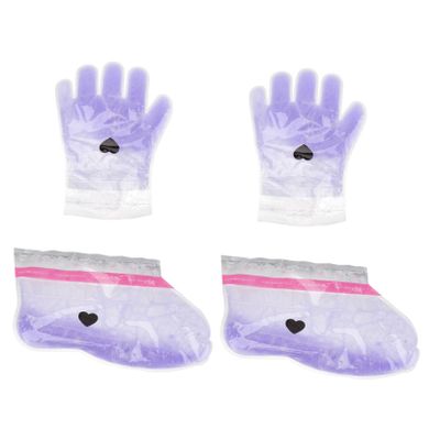 DEARMAMY Paraffin Wax Gloves Foot Wraps 2 Pairs Lavender Scented Moisturizing Therapy for Hands Feet