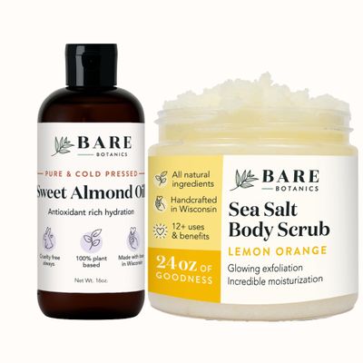 Bare Botanics Pure Sweet Almond Oil + Lemon Orange Salt Scrub