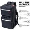 G&BPRO Backpack for Travel  Full Size Mobile Workstation with Extending Tray System  Hair Stylist & Makeup Artist Travel Case for Tools  Durable Barber Bag (Black With White Zipper) view 2