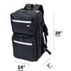 G&BPRO Backpack for Travel  Full Size Mobile Workstation with Extending Tray System  Hair Stylist & Makeup Artist Travel Case for Tools  Durable Barber Bag (Black With White Zipper) view 3