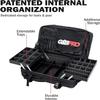 G&BPRO Backpack for Travel  Full Size Mobile Workstation with Extending Tray System  Hair Stylist & Makeup Artist Travel Case for Tools  Durable Barber Bag (Black With White Zipper) view 4