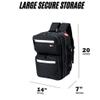 G&BPRO Backpack for Travel  Mid Size All-in-One Mobile Workstation with Extending Tray System  Hair Stylist & Durable Water-Resistant Bag (Black With White Zipper) view 3