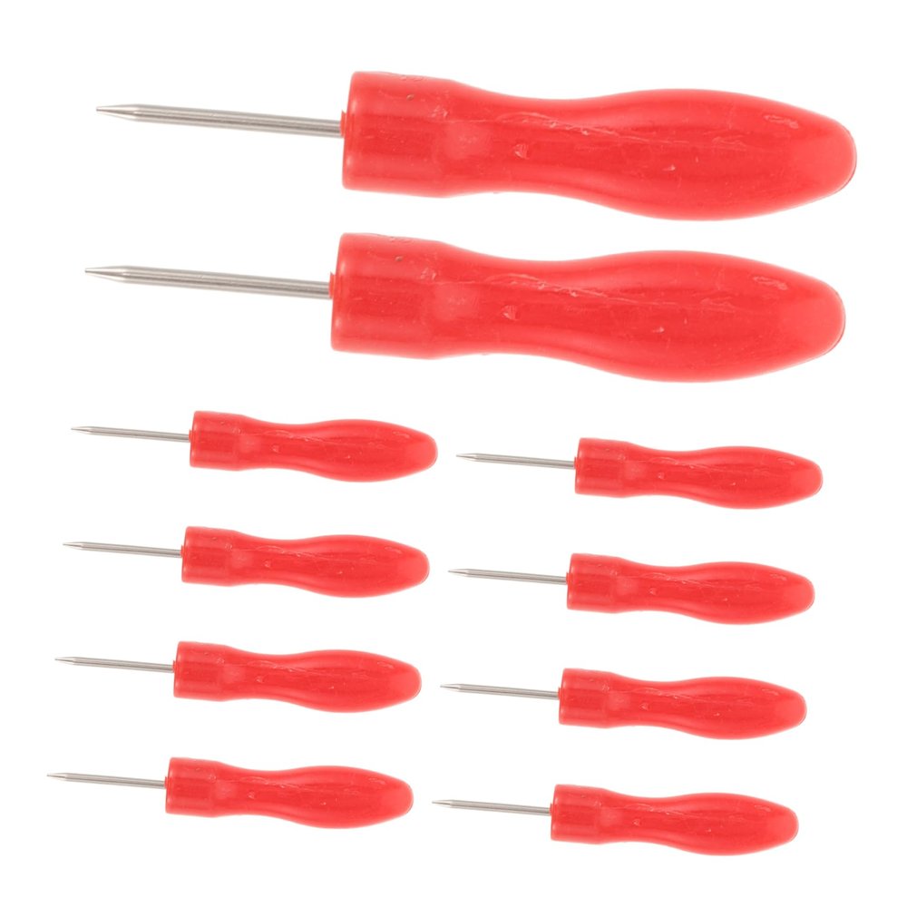 MUCKLILY 10pcs Eyelash Glue Bottle Nozzle Piercing Needles Stainless Steel Tips Easy Opening Tool Professional DIY Use
