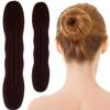 2pcs Brown Hair Bun Maker, Lazy Sponge Updo Styling Accessories for Long Thin Curly Straight Wavy Women view 1
