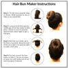 2pcs Brown Hair Bun Maker, Lazy Sponge Updo Styling Accessories for Long Thin Curly Straight Wavy Women view 3