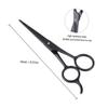 NUOBESTY Stainless Steel Eyebrow and Beard Scissors Beard Care Accessory Hairdressing Tool for Daily Grooming Black view 2