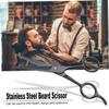 NUOBESTY Stainless Steel Eyebrow and Beard Scissors Beard Care Accessory Hairdressing Tool for Daily Grooming Black view 4